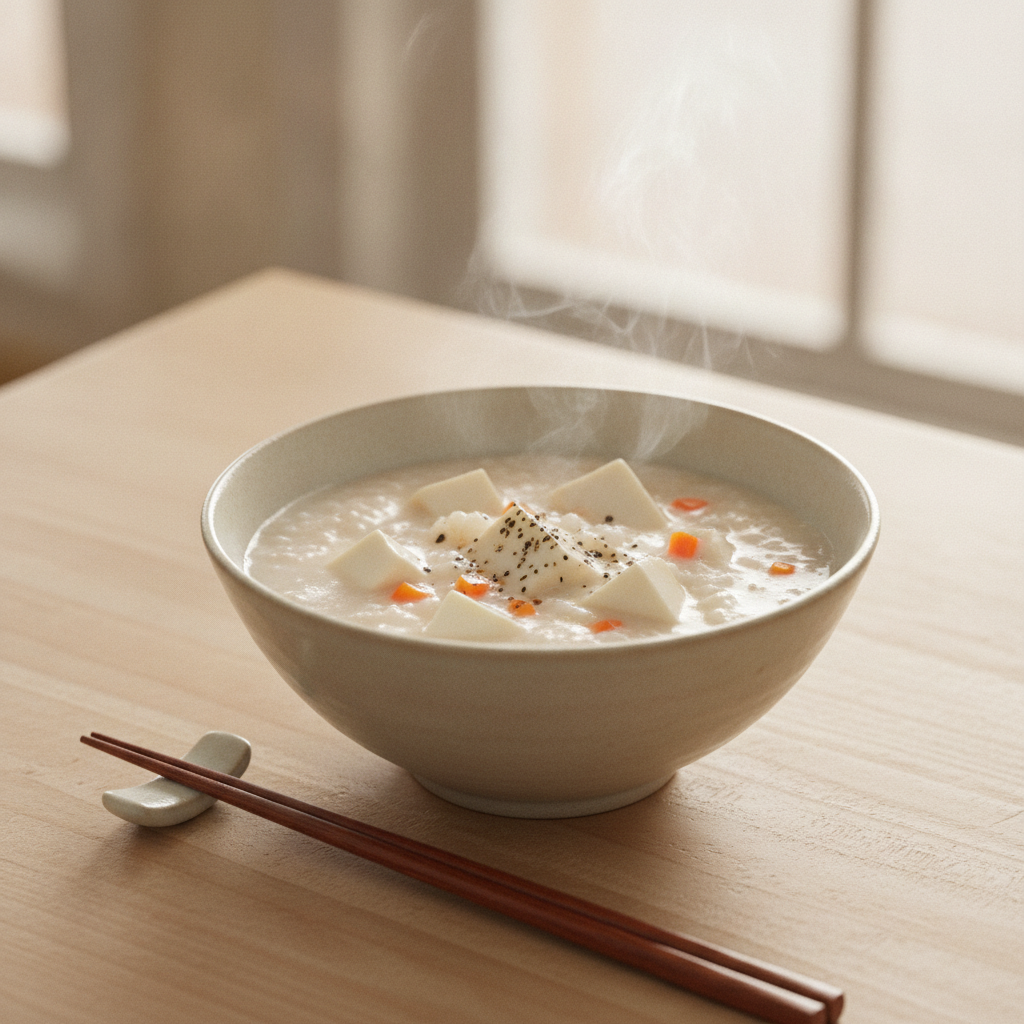 Silken Tofu Vegetable Congee