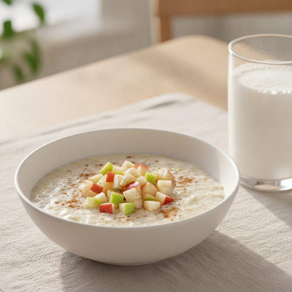 Soy Milk Oatmeal Porridge with Apple
