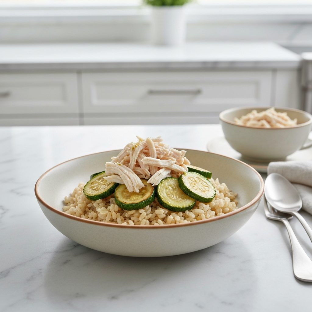 Brown Rice Bowl with Shredded Chicken