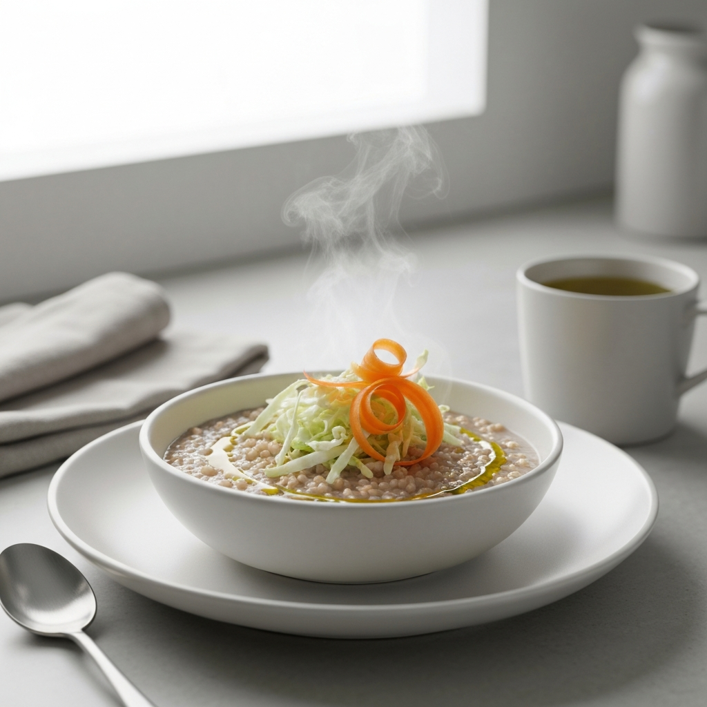 Brown Rice Congee with Greens
