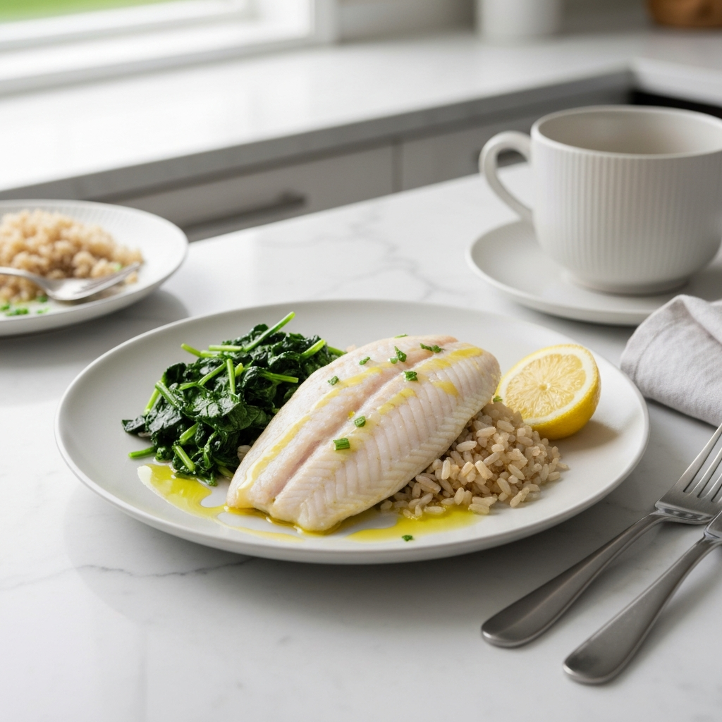 Steamed Tilapia with Brown Rice