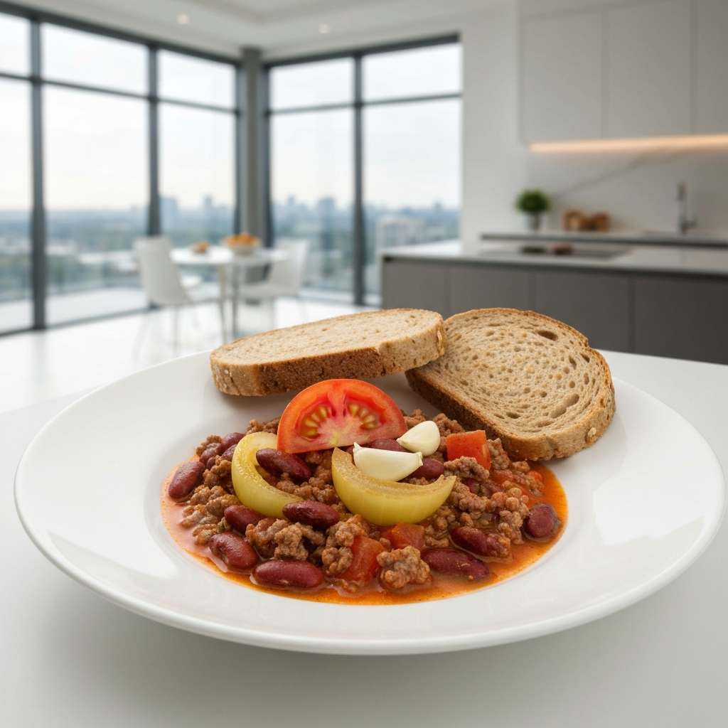 Beef & Bean Chili with Whole Wheat Bread