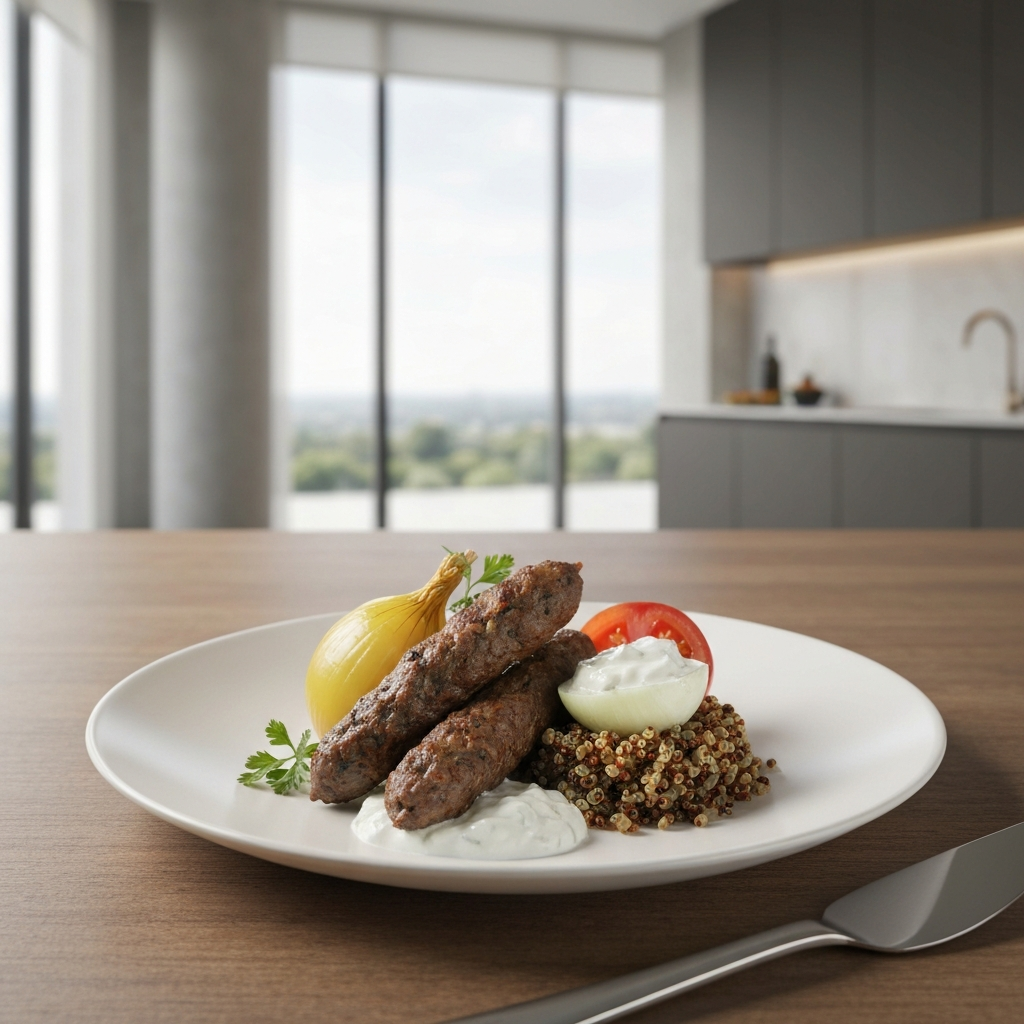 Beef Kofta Kebab with Tzatziki & Quinoa