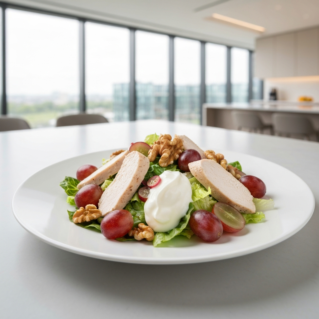 Chicken Salad with Grapes & Walnuts on Greens