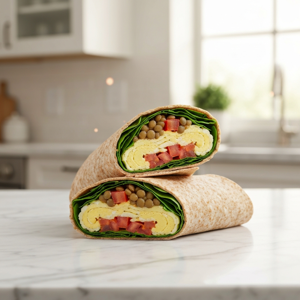 Egg & Lentil Breakfast Wrap