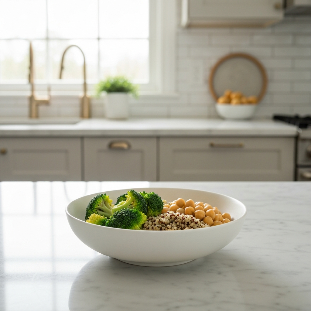Broccoli Quinoa Power Bowl with Chickpeas