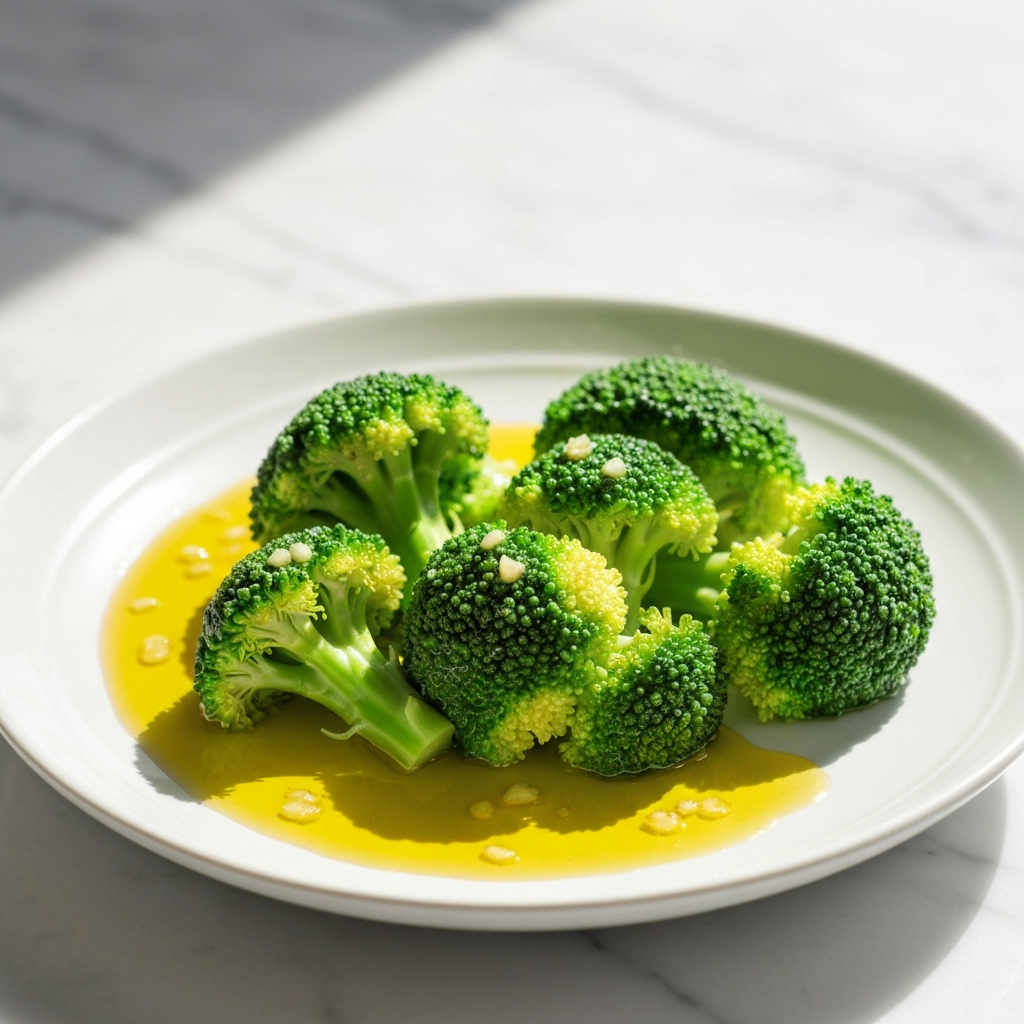 Steamed Broccoli with Garlic Oil