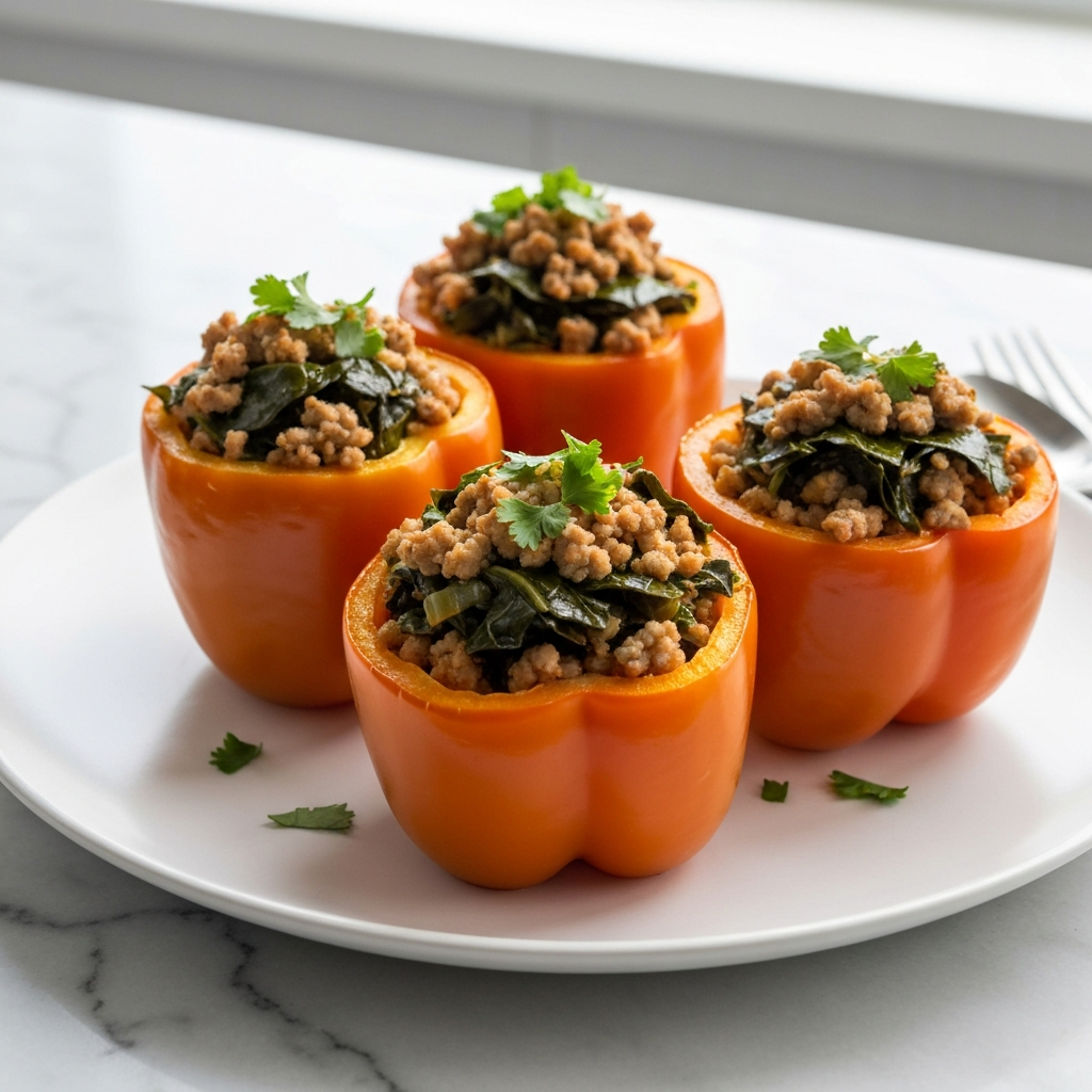 Turkey & Collard Green Stuffed Bell Pepper