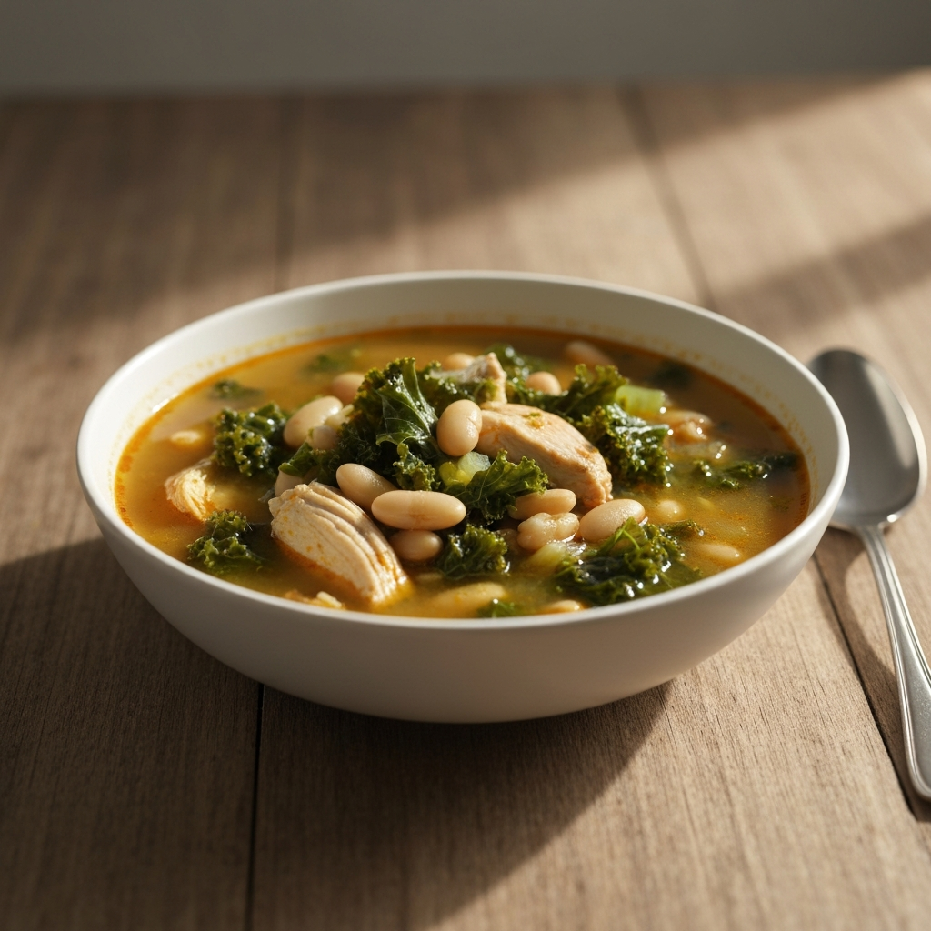Chicken & Kale Soup with White Beans