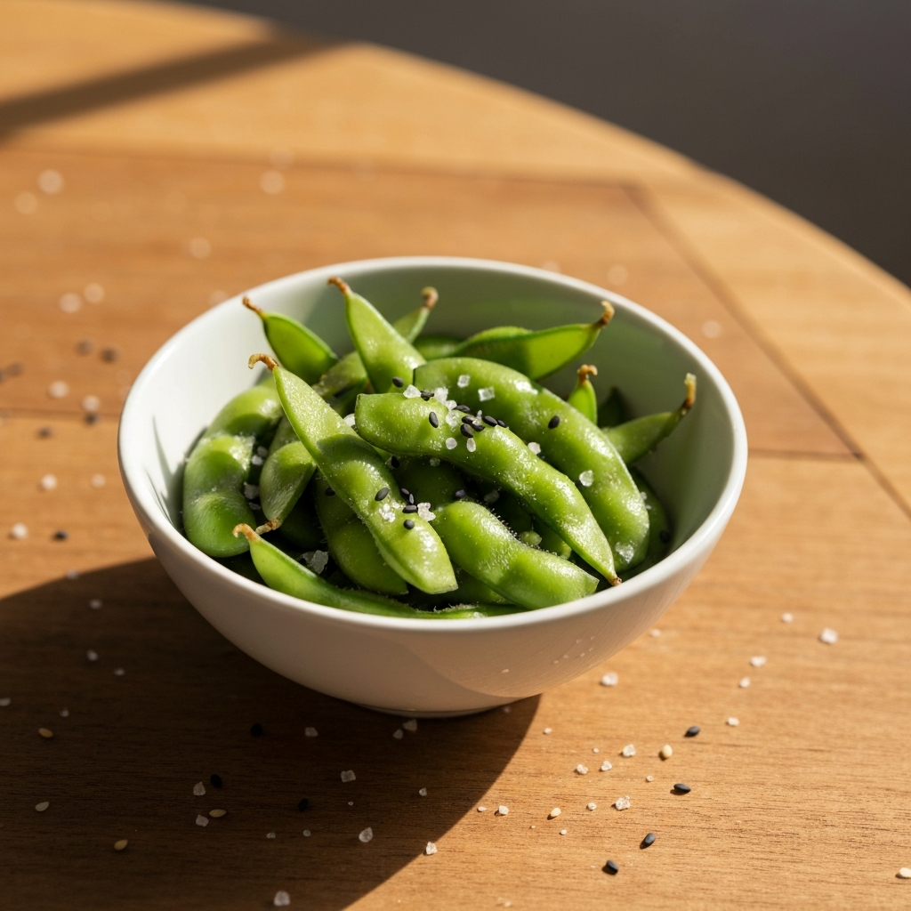 Steamed Edamame with Sea Salt Alternative (Sesame)