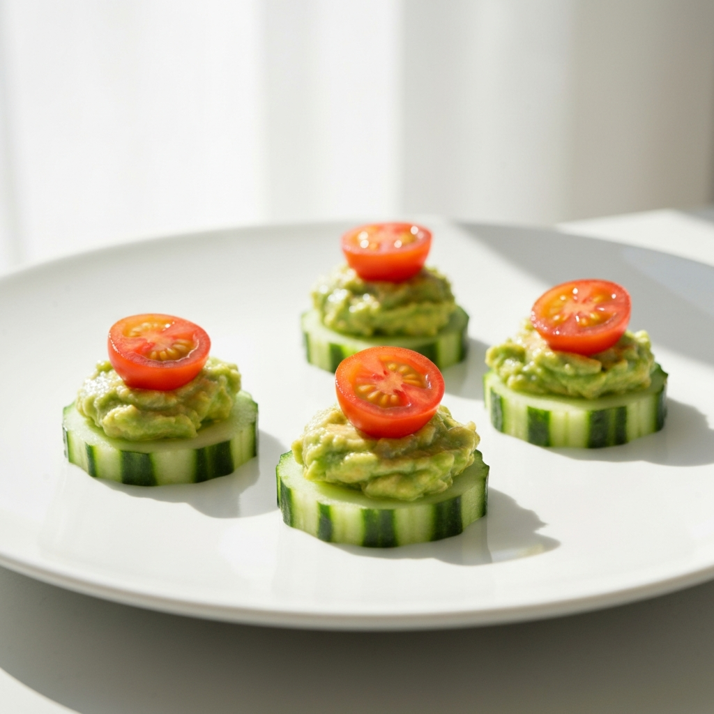 Cucumber (Zucchini) & Avocado Bites