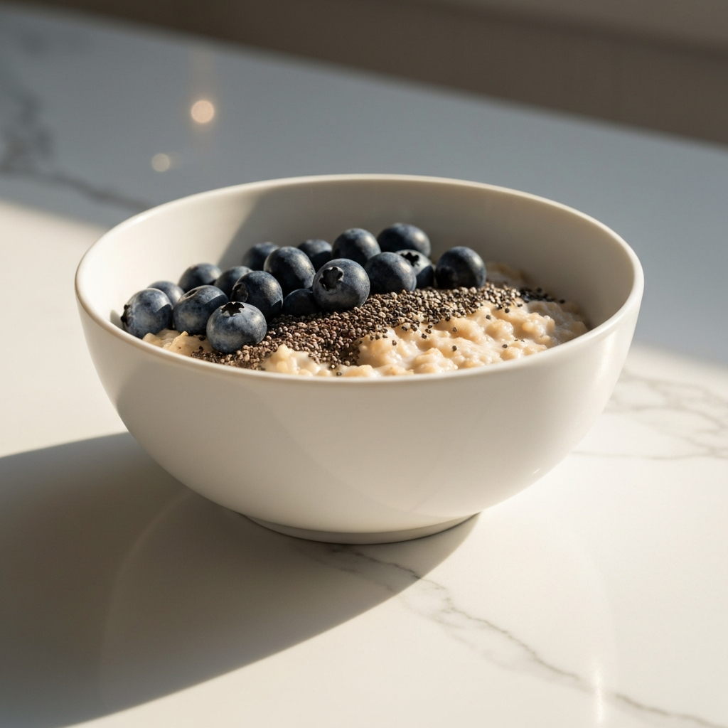 Steel-Cut Oatmeal with Blueberries & Chia