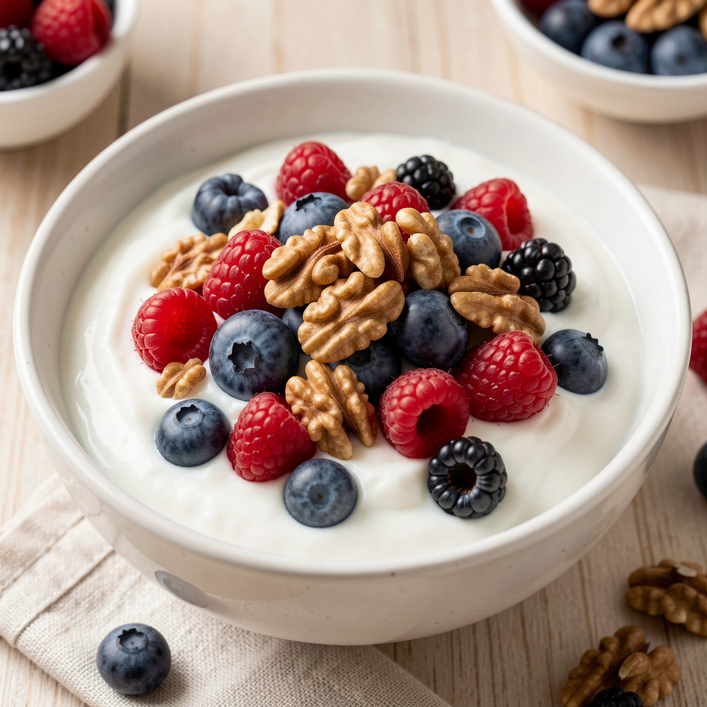Greek Yogurt with Berries & Walnuts