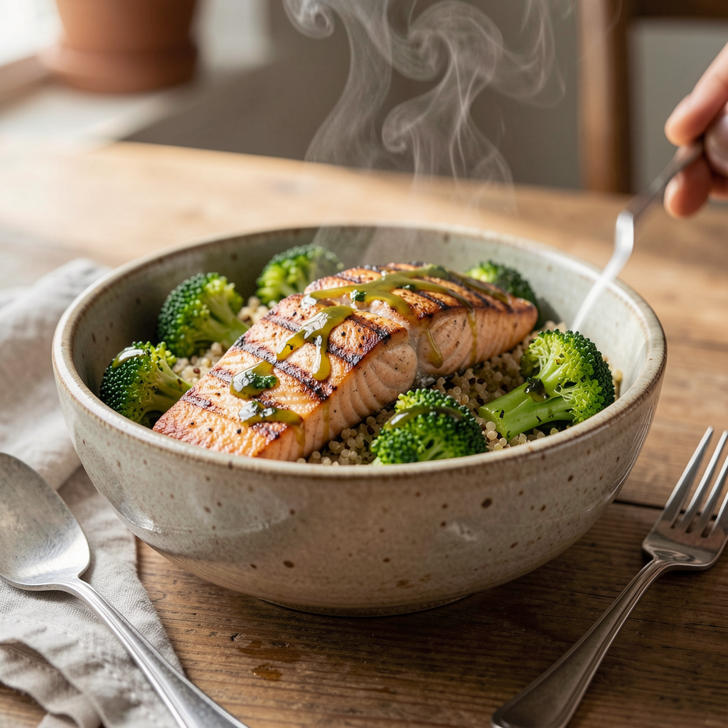 Grilled Salmon Quinoa Bowl