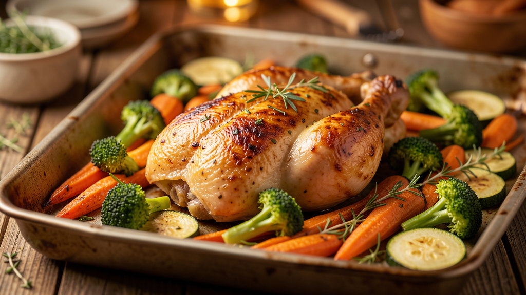 Herb-Roasted Chicken & Vegetables (No Salt Added)