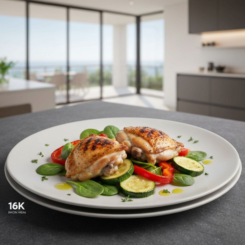 Grilled Chicken Thigh & Roasted Vegetable Salad