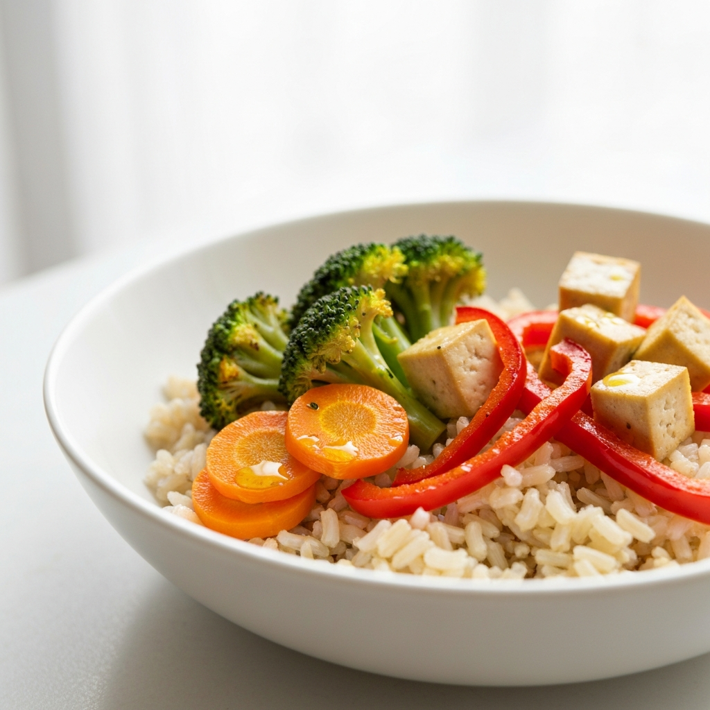 Roasted Vegetable Brown Rice Bowl (Low-Protein)