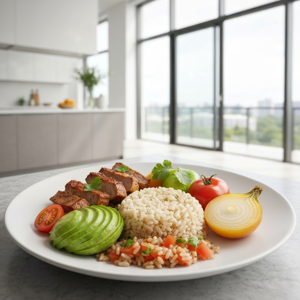 Pork Carnitas Bowl with Cilantro Lime Rice