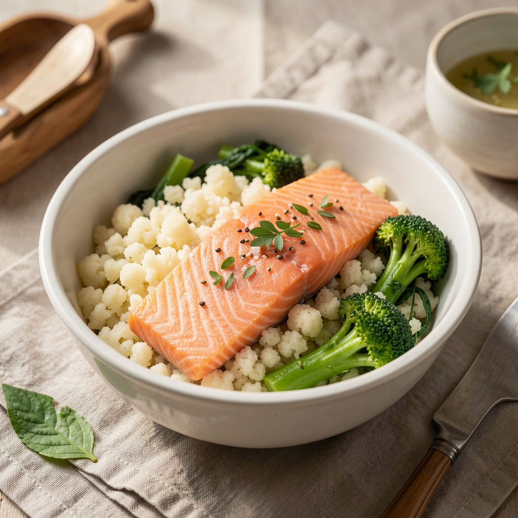 Salmon & Cauliflower Rice Bowl