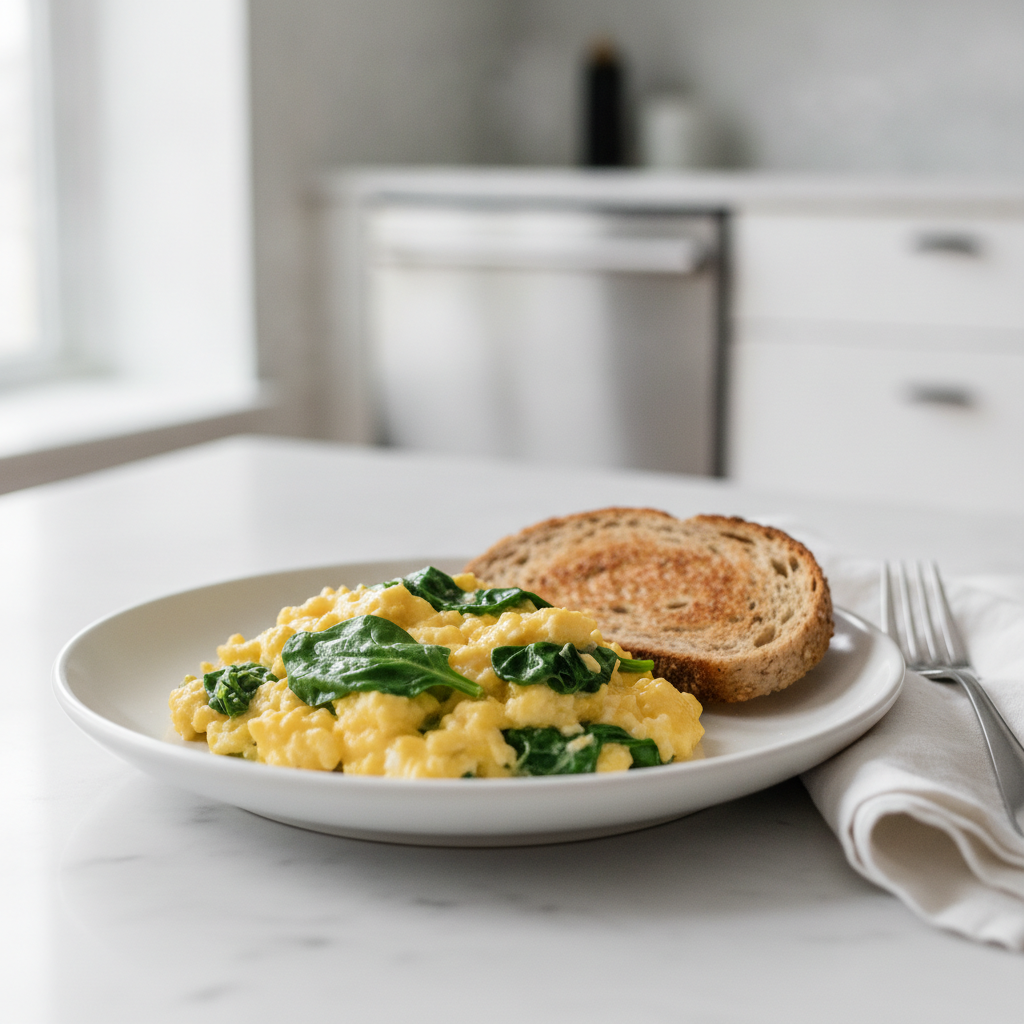 Scrambled Eggs with Baby Spinach