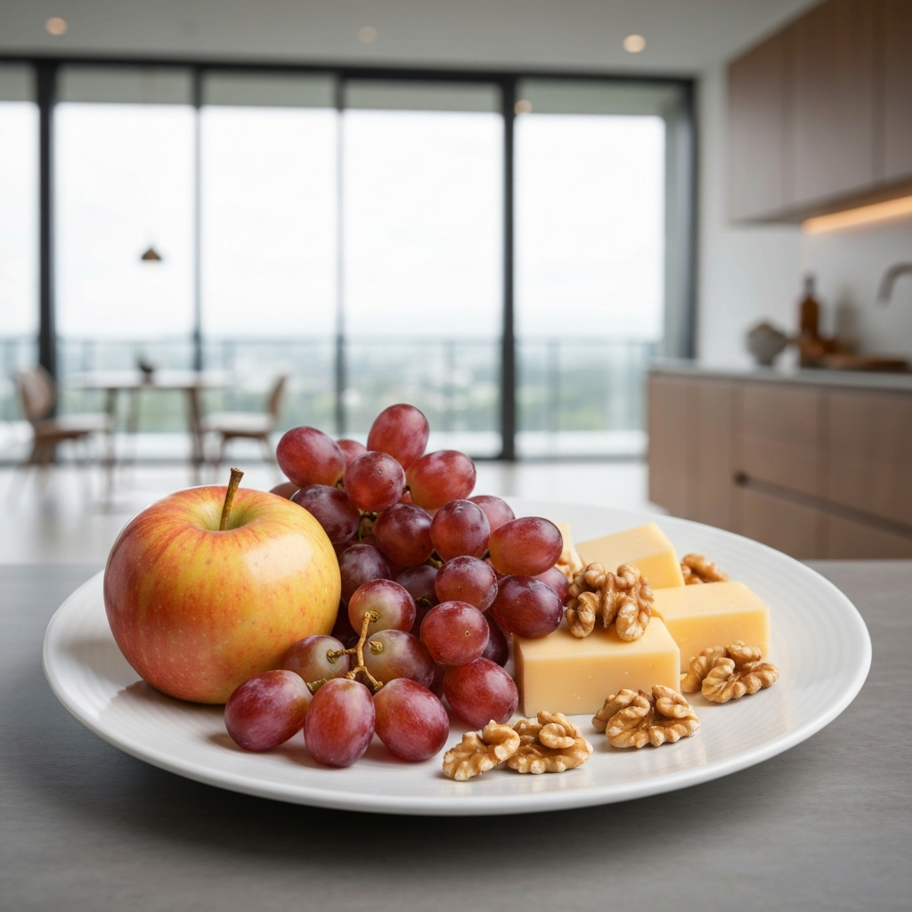 Apple & Grape Cheese Plate with Walnuts